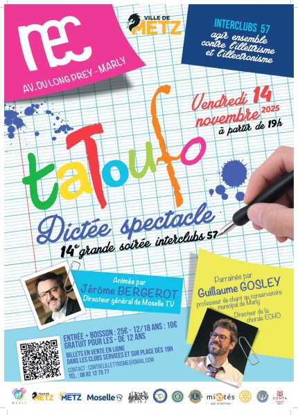 TATOUFO Le 14 Novembre DICTEE SPECTACLE avec l’Interclubs57